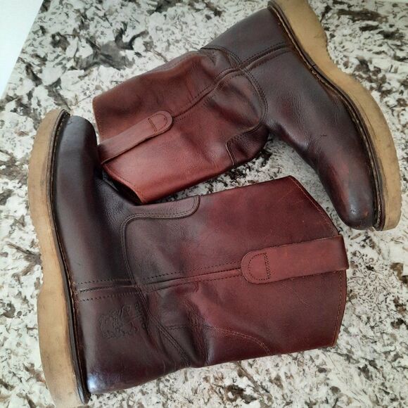 RHINO REDDISH BROWN Men's LEATHER Work boots SIZE 7 - Picture 8 of 15